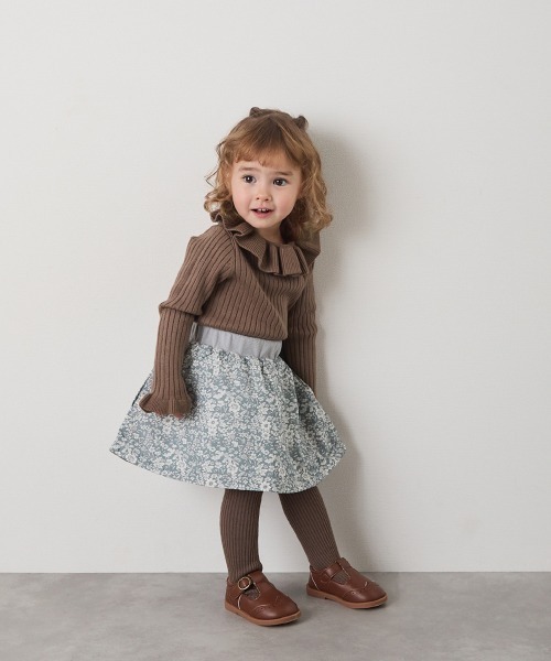 riziere（リジェール）の「フリルカラーニットプルオーバー（ニット/セーター・キッズ・アイボリー/ブラウン系/ブラック・120/110/100/90/150/140/130）」の14枚目の写真