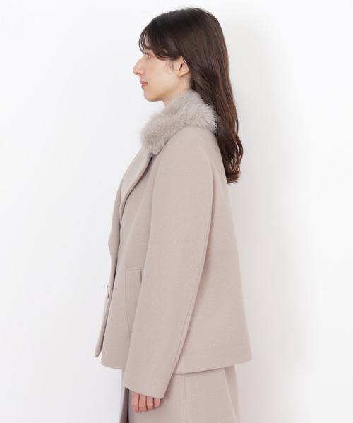 JILL by JILL STUART（ジルバイジルスチュアート）の「◇フェイクファー衿付ジャケット（その他アウター・レディース・ベージュ/ホワイト/ピンク・MEDIUM/SMALL）」の4枚目の写真