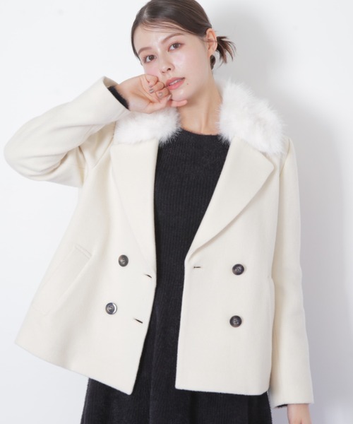 JILL by JILL STUART（ジルバイジルスチュアート）の「◇フェイクファー衿付ジャケット（その他アウター・レディース・ベージュ/ホワイト/ピンク・MEDIUM/SMALL）」の22枚目の写真
