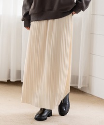 DAY CLOSET | 【裏起毛/厚手/防寒/マキシ丈】ストンと落ち感。サイドスリットプリーツスカート レディース(スカート)