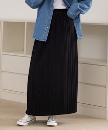 DAY CLOSET | 【裏起毛/厚手/防寒/マキシ丈】ストンと落ち感。サイドスリットプリーツスカート レディース(スカート)