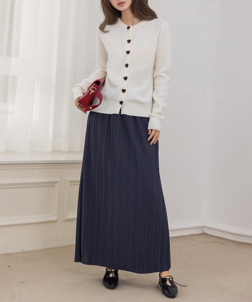 DAY CLOSET（デイ クローゼット）の「【裏起毛/厚手/防寒/マキシ丈】ストンと落ち感。サイドスリットプリーツスカート レディース（スカート・レディース・チャコールグレー/ブラック/アイボリー・M/L）」の20枚目の写真