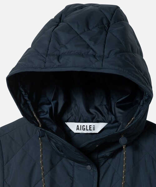 AIGLE(エーグル)の「PrimaLoft中綿 撥水 インサレーション ダイヤモンドキルティングミドルベスト(ダウンベスト・レディース・ベージュ/ダークネイビー・38/36/40)」の14枚目の写真