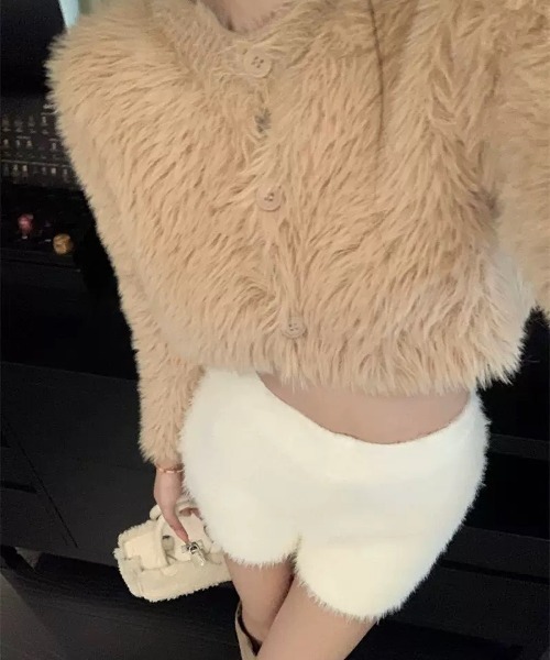 VIBGYOR（ヴィブジョー）の「【LAMPOON】シャギーニットショーツ（その他パンツ・レディース・ブラック/ホワイト・MEDIUM/LARGE/SMALL）」の3枚目の写真