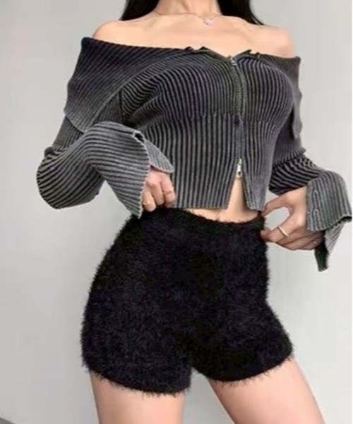 VIBGYOR（ヴィブジョー）の「【LAMPOON】シャギーニットショーツ（その他パンツ・レディース・ブラック/ホワイト・MEDIUM/LARGE/SMALL）」の12枚目の写真