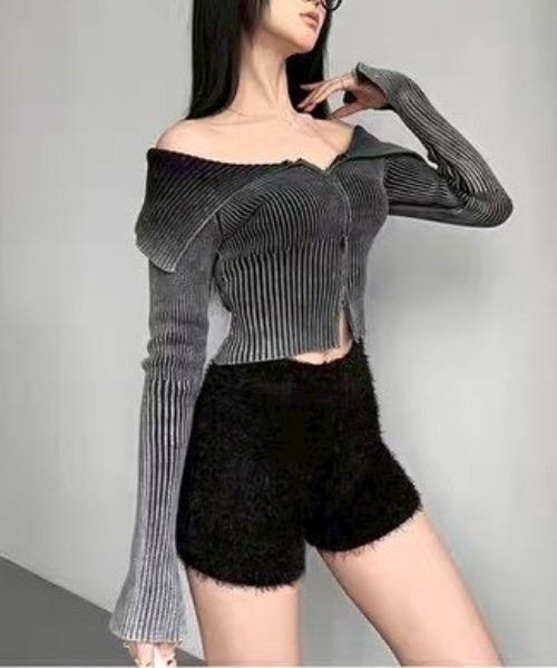 VIBGYOR（ヴィブジョー）の「【LAMPOON】シャギーニットショーツ（その他パンツ・レディース・ブラック/ホワイト・MEDIUM/LARGE/SMALL）」の13枚目の写真