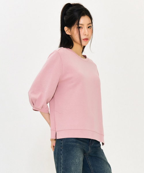 CHASECULT(チェイスカルト)の「レディースボリューム7部袖スウェットTシャツ-ピンク(Tシャツ/カットソー・レディース・ピンク・85/90)」の2枚目の写真