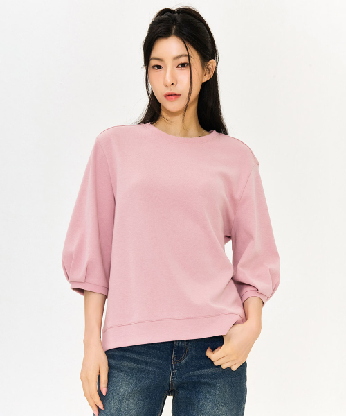 CHASECULT(チェイスカルト)の「レディースボリューム7部袖スウェットTシャツ-ピンク(Tシャツ/カットソー・レディース・ピンク・85/90)」の5枚目の写真