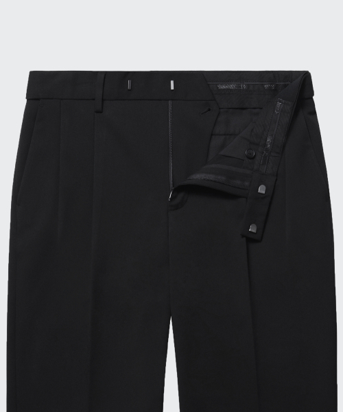 MUSINSA STANDARD（ムシンサスタンダード）の「リアルワイドヒドゥンバンディングスラックス[ブラック]（スラックス・メンズ・その他・40/31/33/26/27/28/29/38/42/36/34/32/30）」の5枚目の写真