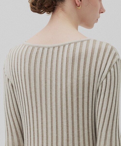 PUBLIC TOKYO（パブリックトウキョウ）の「【残りわずか】フレアリブニットワンピース（ワンピース・レディース・ダークグレー/マルチ/ライトベージュ・1/2）」の22枚目の写真