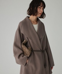 BABYLONE | ベルト付きリバーショートコート(ピーコート)