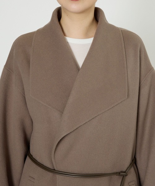 BABYLONE（バビロン）の「ベルト付きリバーショートコート（ピーコート・レディース・モカ/グレー/サンドグレー/キャメル・フリー）」の20枚目の写真