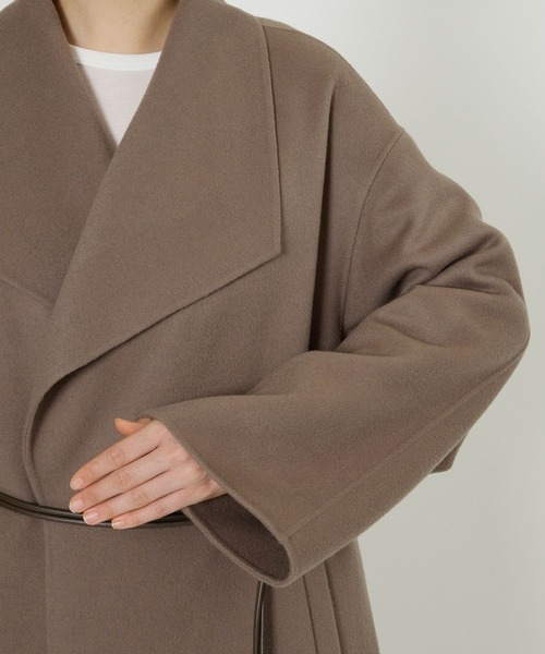 BABYLONE（バビロン）の「ベルト付きリバーショートコート（ピーコート・レディース・モカ/グレー/サンドグレー/キャメル・フリー）」の21枚目の写真