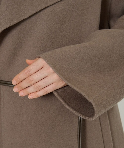 BABYLONE（バビロン）の「ベルト付きリバーショートコート（ピーコート・レディース・モカ/グレー/サンドグレー/キャメル・フリー）」の22枚目の写真