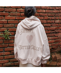 BITTER CELLS（ビターセルズ）の「スキャッターハートフードジップアップ-ライトピンク（その他アウター）」