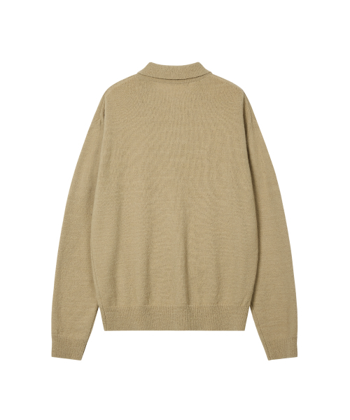 Rest&Recreation（レストアンドレクリエーション）の「WOOL POLO KNIT TOP - BEIGE（ニット/セーター・メンズ・その他・LARGE/X-LARGE）」の2枚目の写真
