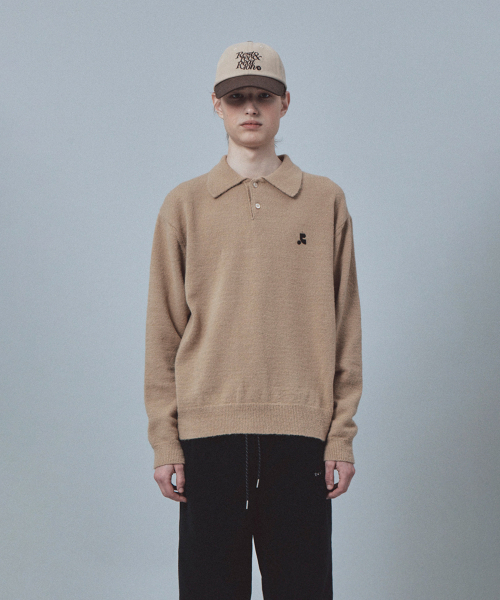 Rest&Recreation（レストアンドレクリエーション）の「WOOL POLO KNIT TOP - BEIGE（ニット/セーター・メンズ・その他・LARGE/X-LARGE）」の3枚目の写真