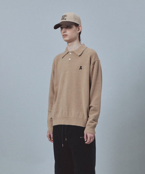 Rest&Recreation（レストアンドレクリエーション）の「WOOL POLO KNIT TOP - BEIGE（ニット/セーター・メンズ・その他・LARGE/X-LARGE）」の4枚目の写真