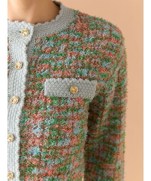 LILY BROWN（リリーブラウン）の「ツイードニットカーディガン（ルームウェア/パジャマ・レディース・アイボリー/マルチ/ピンク・F）」の11枚目の写真