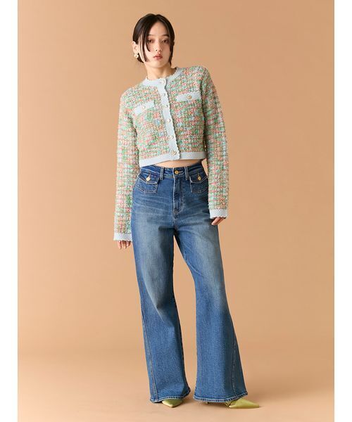 LILY BROWN（リリーブラウン）の「ツイードニットカーディガン（ルームウェア/パジャマ・レディース・アイボリー/マルチ/ピンク・F）」の13枚目の写真