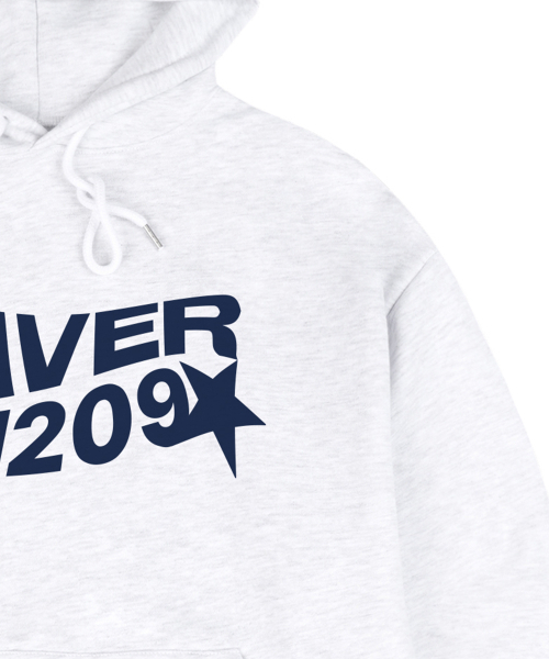 GRAVER（グレーバー）の「[ユニセックス]ウェーブスターロゴフードパーカー_メランジホワイト（パーカー・レディース・ホワイト・SMALL/MEDIUM/LARGE/X-LARGE）」の3枚目の写真