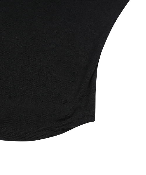 MUCENT（ムセント）の「ハリングシグネチャーロゴスナップボタンユニックスリーブレス（4色）（Tシャツ/カットソー・レディース・チャコール/Beige/ホワイト/グレー/ブラック・FREE）」の8枚目の写真
