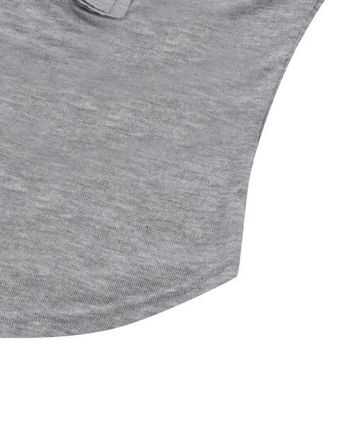 MUCENT（ムセント）の「ハリングシグネチャーロゴスナップボタンユニックスリーブレス（4色）（Tシャツ/カットソー・レディース・チャコール/Beige/ホワイト/グレー/ブラック・FREE）」の11枚目の写真