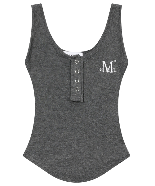 MUCENT（ムセント）の「ハリングシグネチャーロゴスナップボタンユニックスリーブレス（4色）（Tシャツ/カットソー・レディース・チャコール/Beige/ホワイト/グレー/ブラック・FREE）」の21枚目の写真