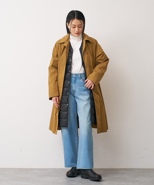TAION（タイオン）の「【別注】【TAION】ダウンジャケット付バルカラーコート（ダウンジャケット/コート・レディース・ベージュ・フリー）」の2枚目の写真