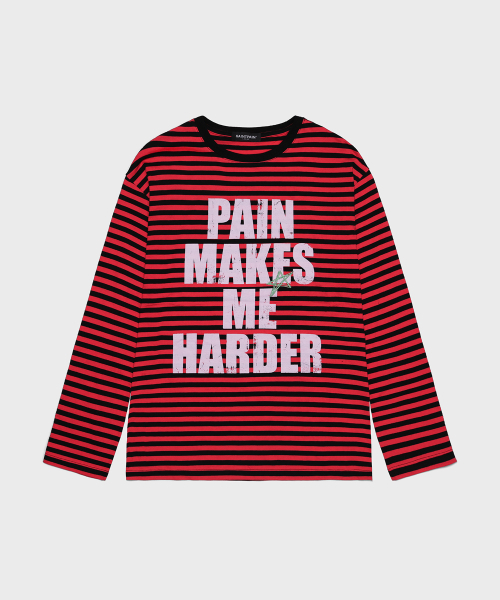 SAINTPAIN(セイントペイン)の「SPストライプロングスリーブレッド(Tシャツ/カットソー・レディース・その他・MEDIUM/LARGE)」の1枚目の写真