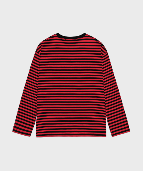 SAINTPAIN(セイントペイン)の「SPストライプロングスリーブレッド(Tシャツ/カットソー・レディース・その他・MEDIUM/LARGE)」の2枚目の写真