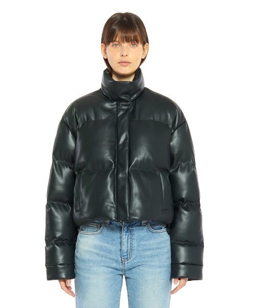 LADY VOLUME(レディーボリューム)の「7062-1 THINSULATE VEGAN LEATHER PADDING_GREEN(ダウンジャケット/コート・レディース・その他・FREE)」の1枚目の写真