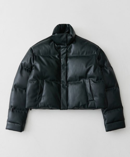 LADY VOLUME(レディーボリューム)の「7062-1 THINSULATE VEGAN LEATHER PADDING_GREEN(ダウンジャケット/コート・レディース・その他・FREE)」の2枚目の写真