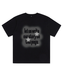 グラデーションストーリープリンティング半袖Tシャツブラック