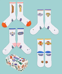 ODDSOCKS（オッドソックス）の「[Gift Set] Coolmax Tennis Crew Socks B 4-Pack（スポーツグッズ・レディース）」