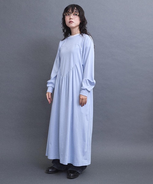 I am I in fact...（アイアムアイインファクト）の「HEART ワンピース（ワンピース・レディース・サックスブルー/ブラック・FREE）」の5枚目の写真