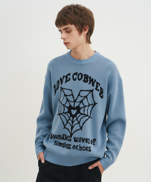 BLOND9（ブロンドナイン）の「ラブラウンドネックプルオーバーニット_アリスブルー（ニット/セーター・レディース・その他・X-SMALL/SMALL/MEDIUM/LARGE/X-LARGE/XX-LARGE）」の2枚目の写真