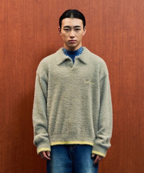 Heather Collar Knit — тонкий трикотаж NEUTRAL GREY