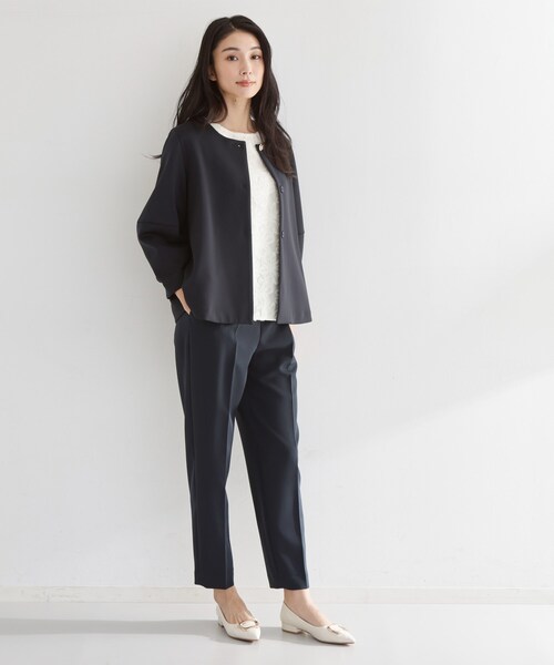 THE SHOP TK （ザ ショップ ティーケー ）の「【フォーマルにもカジュアルにも】花柄ジャカードブラウス（シャツ/ブラウス・レディース・オフホワイト・13/12）」の5枚目の写真