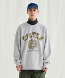 MELANGE MASTER（メランジマスター）の「Staten Emblem Loose-fit Sweatshirt [Melange Light Gray]（スウェット）」
