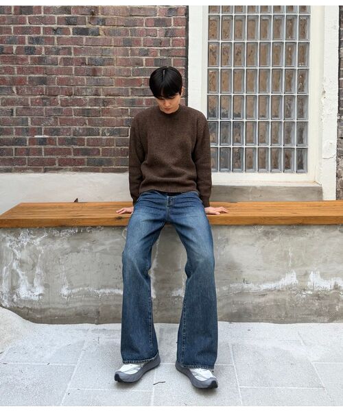 POKER FACE（ポーカーフェイス）の「COMFORT ROUND NECK KINT DEEP BROWN（ニット/セーター・レディース・ダークブラウン・48）」の5枚目の写真