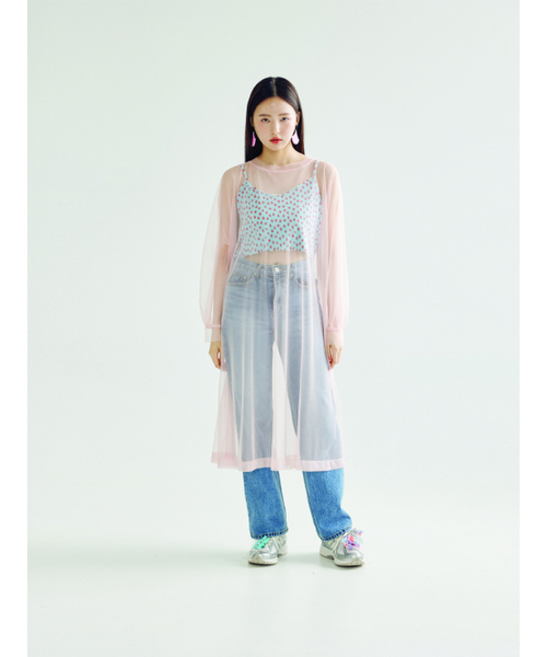 BOMNAL BOUTIQUE(ボムナルブティック)の「シースルーミディドレス_ピンク(ワンピース・レディース・その他・FREE)」の2枚目の写真