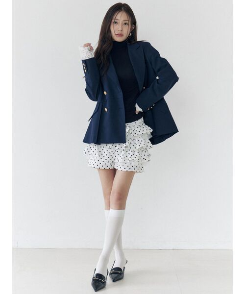CALNAMUR(カルナムール)の「ドットティアードパンツ(その他パンツ・レディース・ホワイト/ブラック・SMALL/MEDIUM)」の3枚目の写真