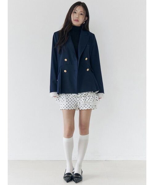 CALNAMUR(カルナムール)の「ドットティアードパンツ(その他パンツ・レディース・ホワイト/ブラック・SMALL/MEDIUM)」の4枚目の写真