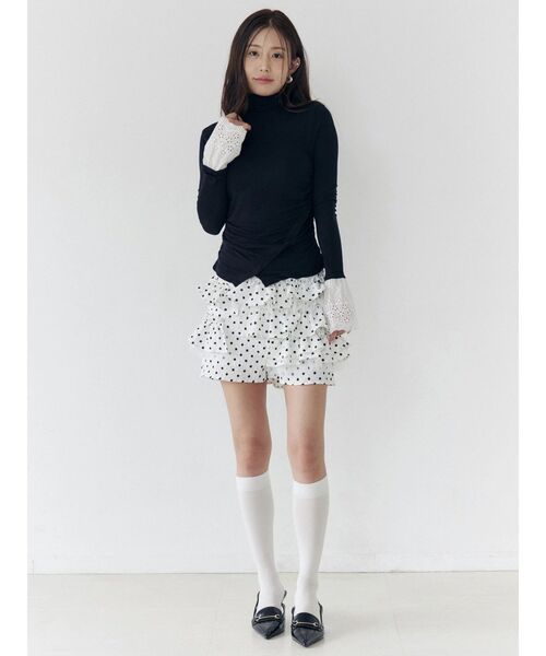 CALNAMUR(カルナムール)の「ドットティアードパンツ(その他パンツ・レディース・ホワイト/ブラック・SMALL/MEDIUM)」の5枚目の写真