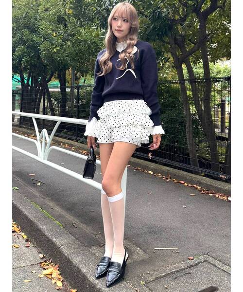 CALNAMUR(カルナムール)の「ドットティアードパンツ(その他パンツ・レディース・ホワイト/ブラック・SMALL/MEDIUM)」の11枚目の写真