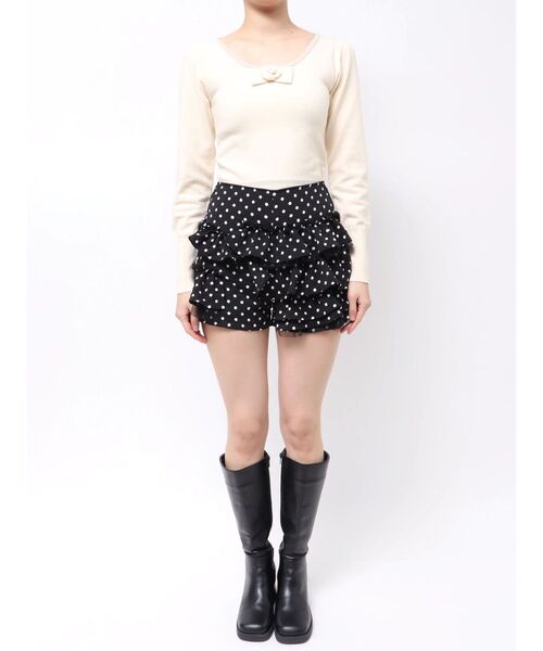 CALNAMUR（カルナムール）の「ドットティアードパンツ（その他パンツ・レディース・ホワイト/ブラック・SMALL/MEDIUM）」の4枚目の写真