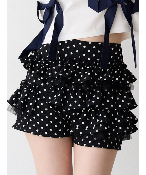 CALNAMUR(カルナムール)の「ドットティアードパンツ(その他パンツ・レディース・ホワイト/ブラック・SMALL/MEDIUM)」の1枚目の写真