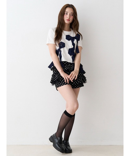 CALNAMUR(カルナムール)の「ドットティアードパンツ(その他パンツ・レディース・ホワイト/ブラック・SMALL/MEDIUM)」の7枚目の写真