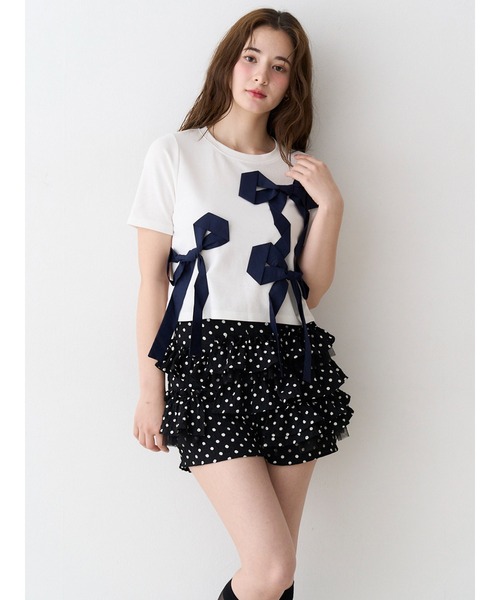 CALNAMUR(カルナムール)の「ドットティアードパンツ(その他パンツ・レディース・ホワイト/ブラック・SMALL/MEDIUM)」の4枚目の写真